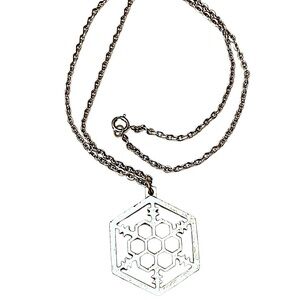 JORGEN JENSEN Denmark Pewter Snowflake Necklace